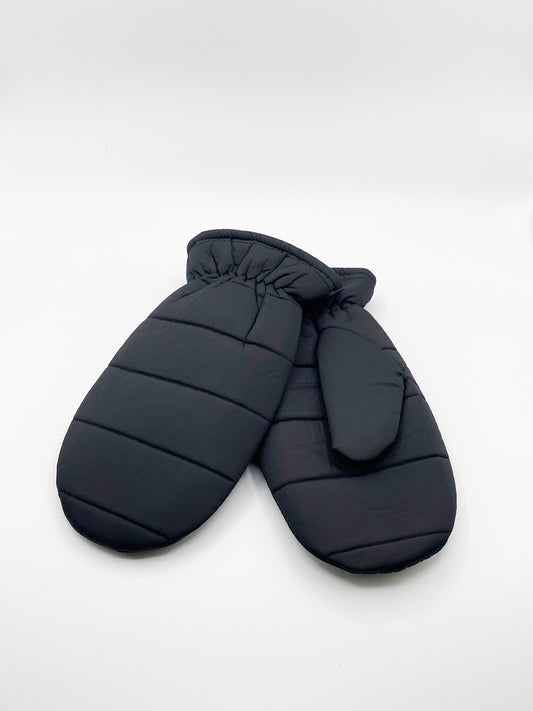 Quilted Mittens In Black