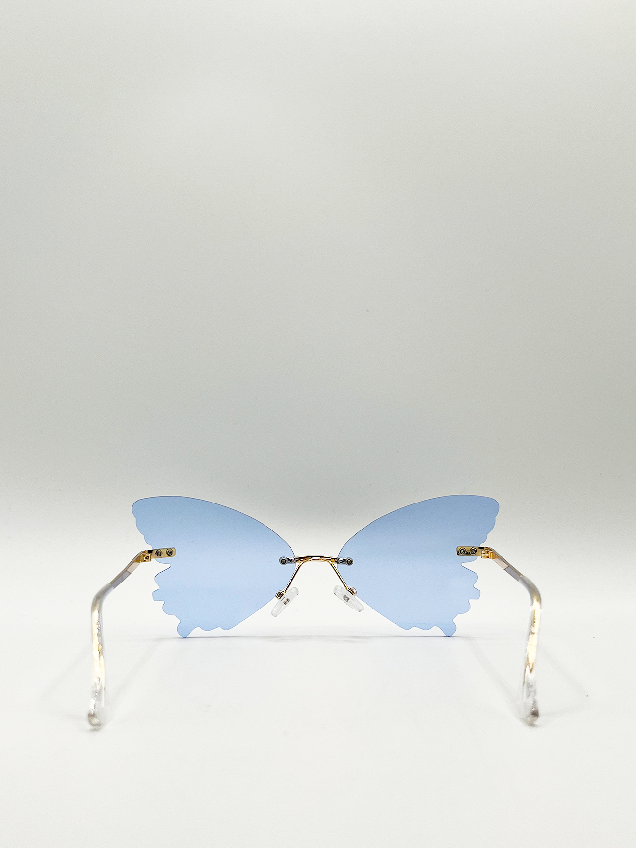 Frameless Blue Butterfly Sugnlasses with Metal Arms