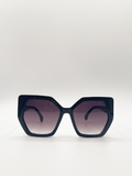 Black Shape_Oversized Cat Eye Sunglasses with Black Lenses