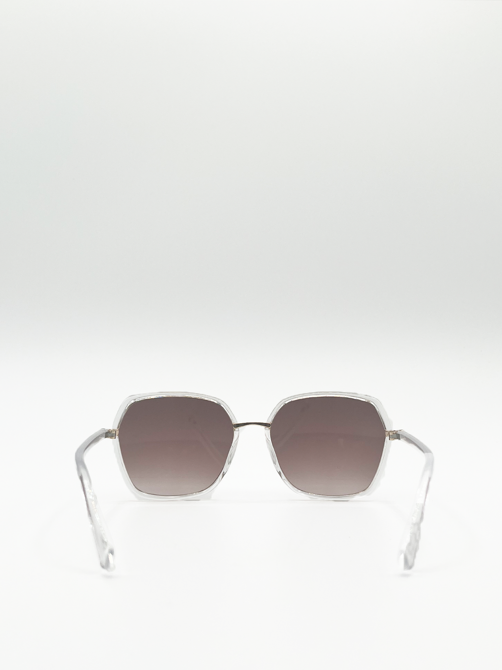 Gold Oversized Frame Sunglasses with Black Lenses