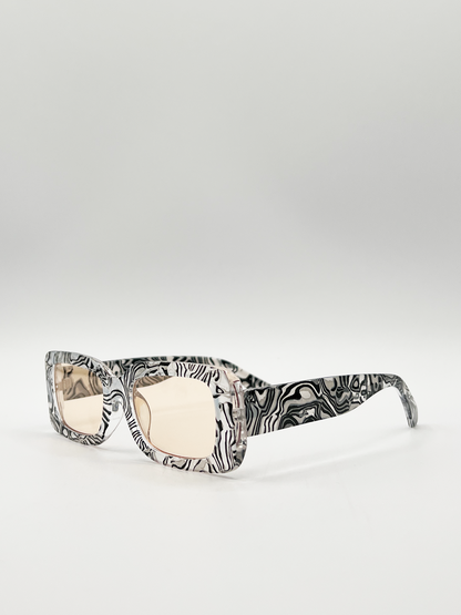 Zebra Print square frame sunglasses