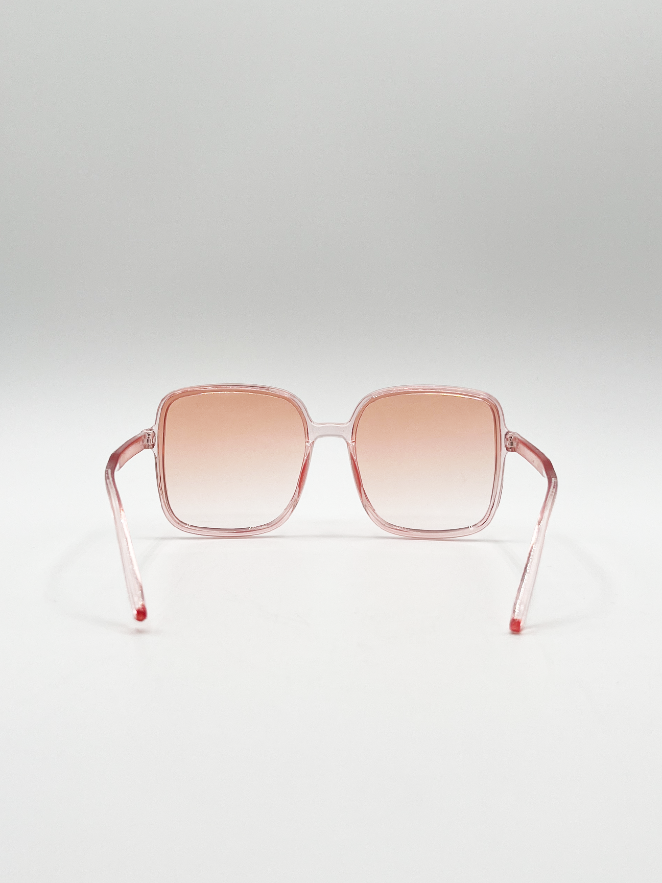 Oversized Lightweight Square Frame Sunglasses in Pale Pink