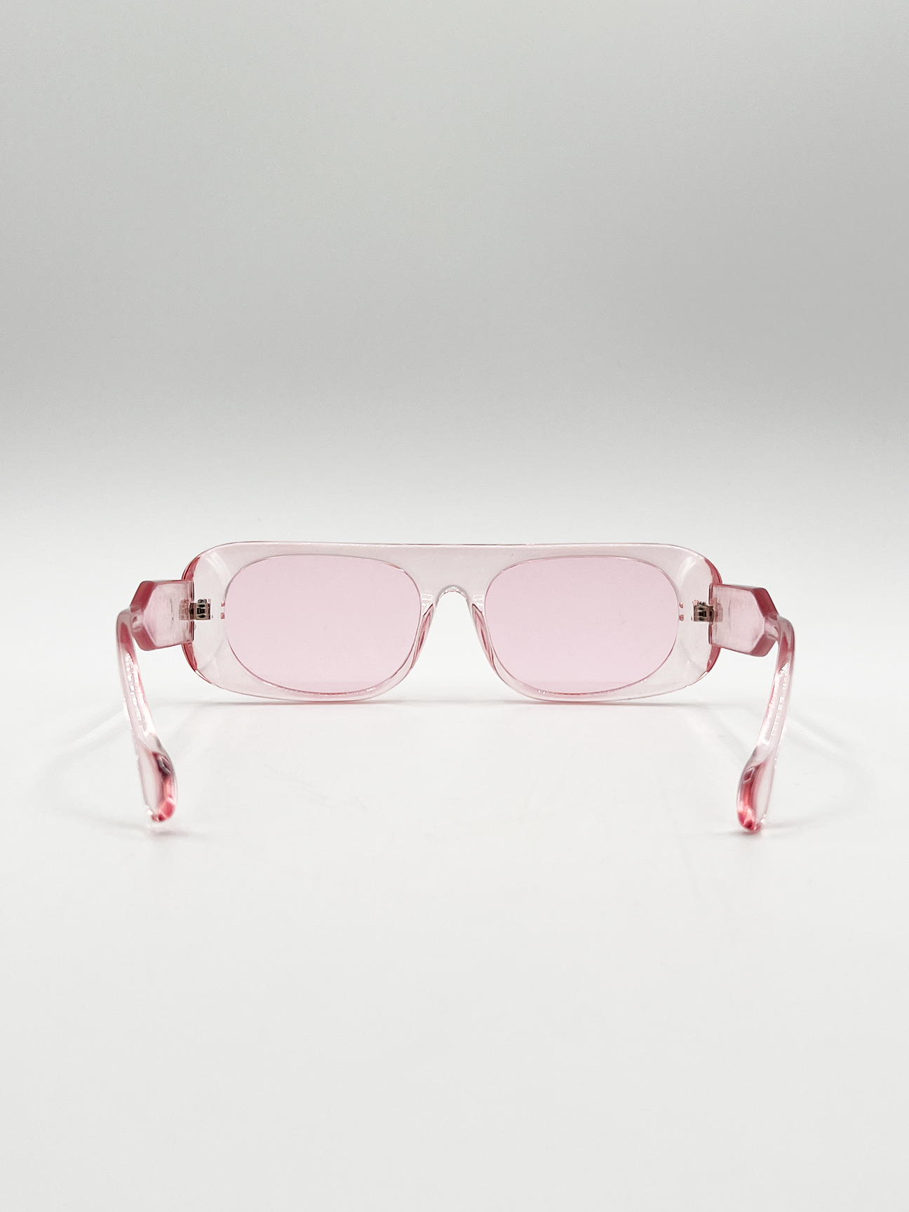 Flat Top Oval Sunglasses in Pale Pink