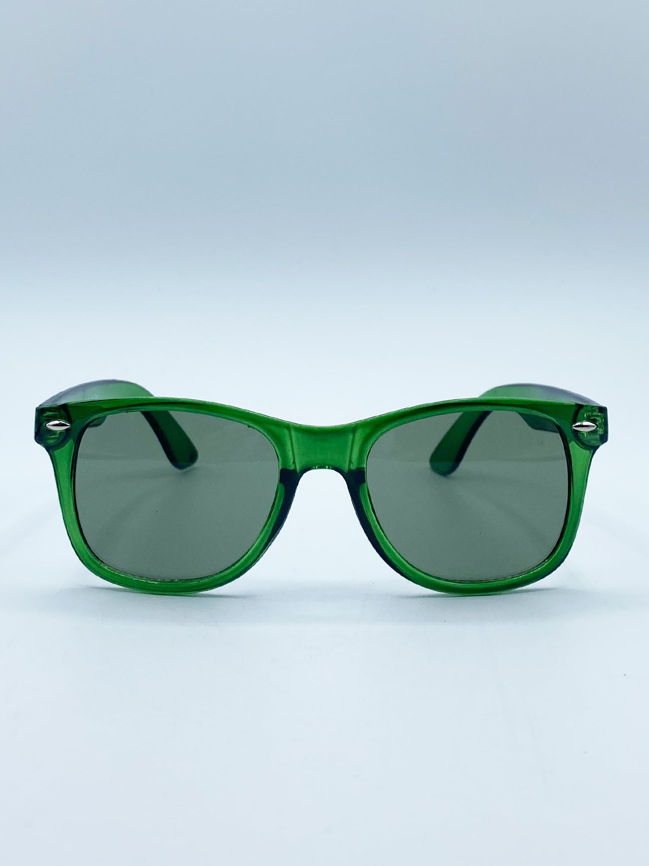 Green Wayfarer Sunglasses with Green Lenses