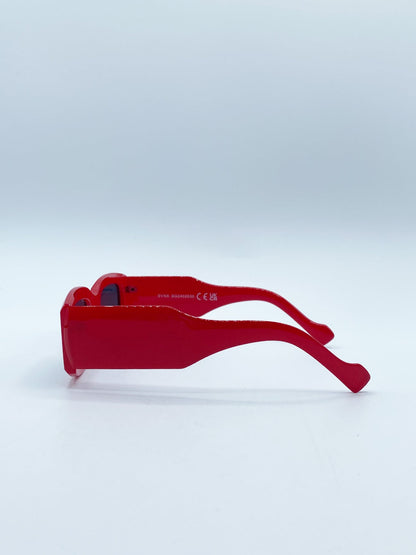 Chunky Rectangle Sunglasses in Red