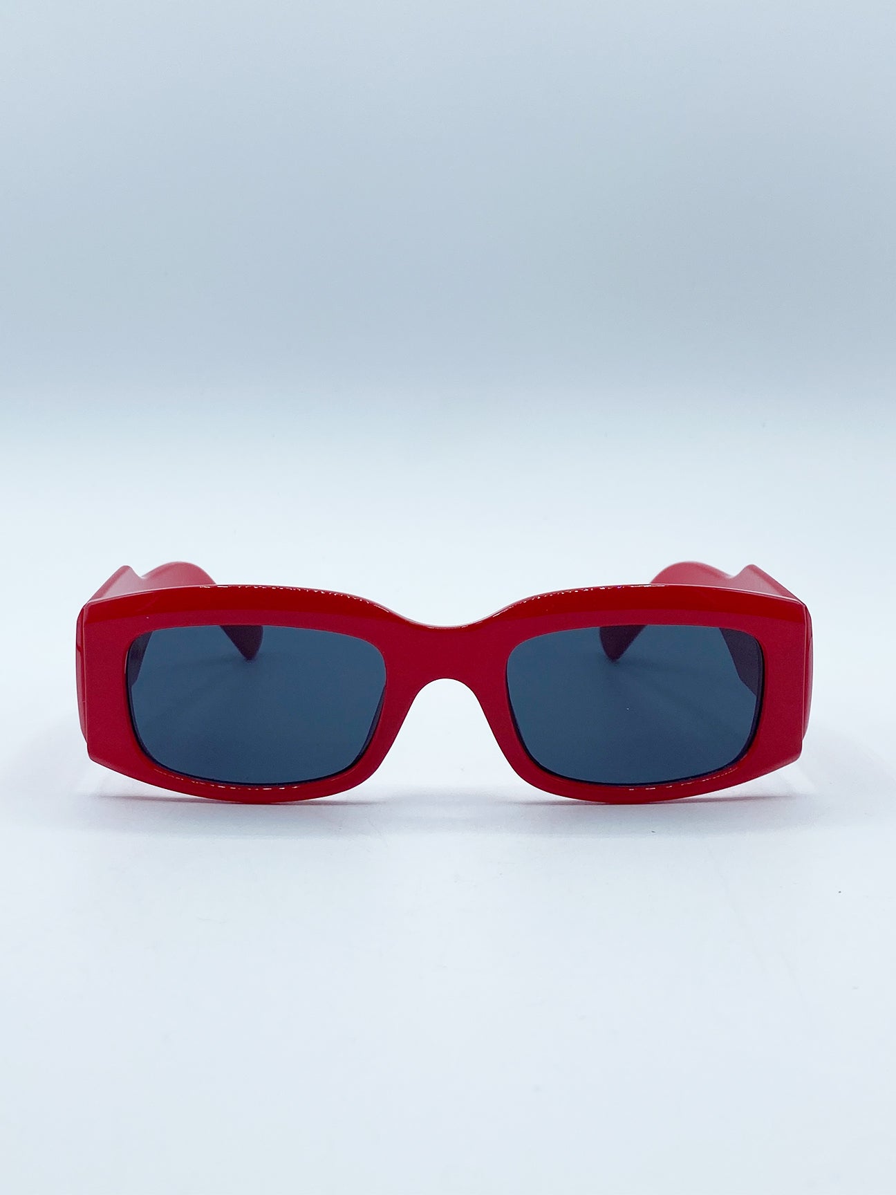 Chunky Rectangle Sunglasses in Red