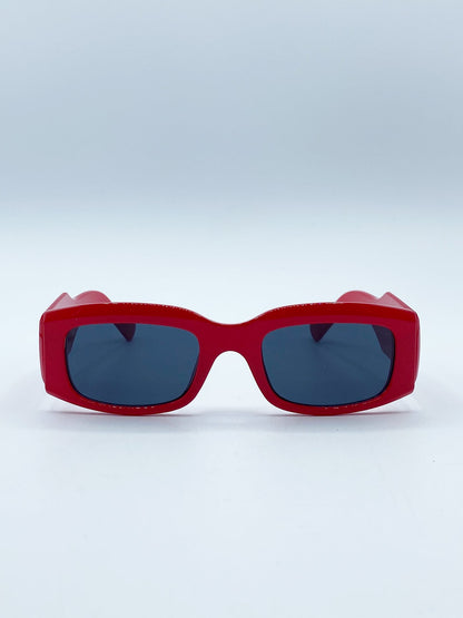 Chunky Rectangle Sunglasses in Red