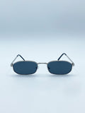 Oval Metal Frame Sunglasses In Silver Black