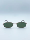 Oval Metal Frame Sunglasses In Silver Khaki