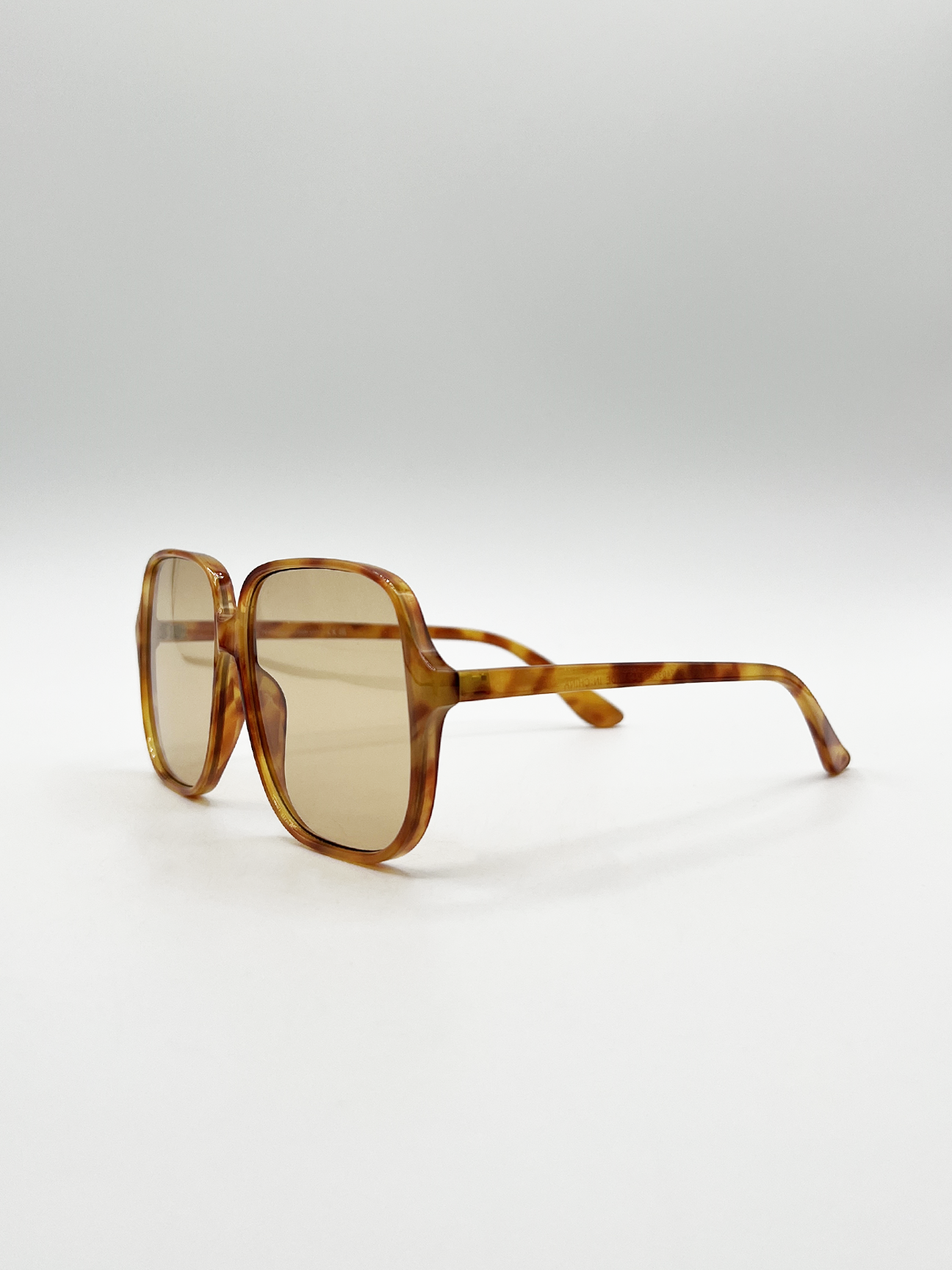 Oversized Lightweight Square Frame Sunglasses in Burnt Orange