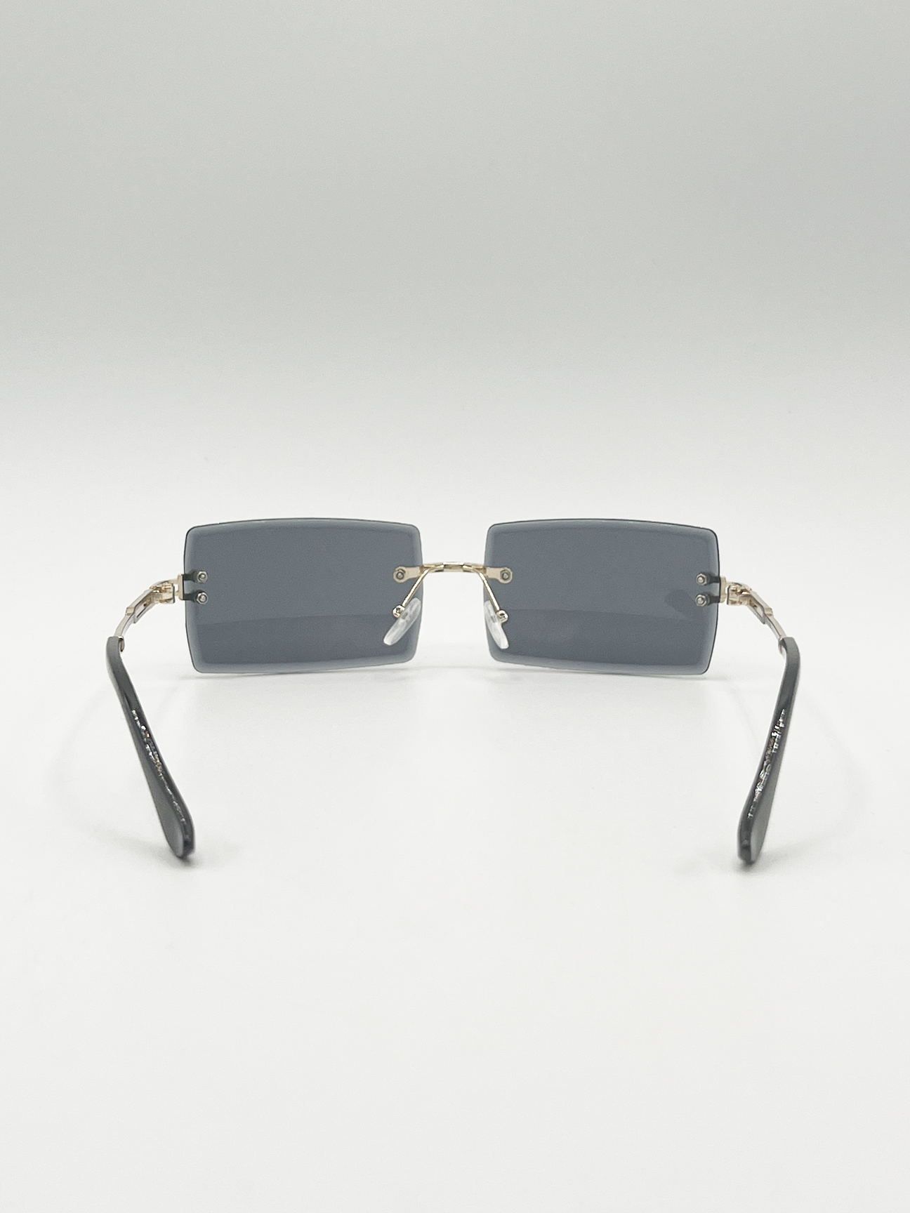 Frameless Square Sunglasses in Black