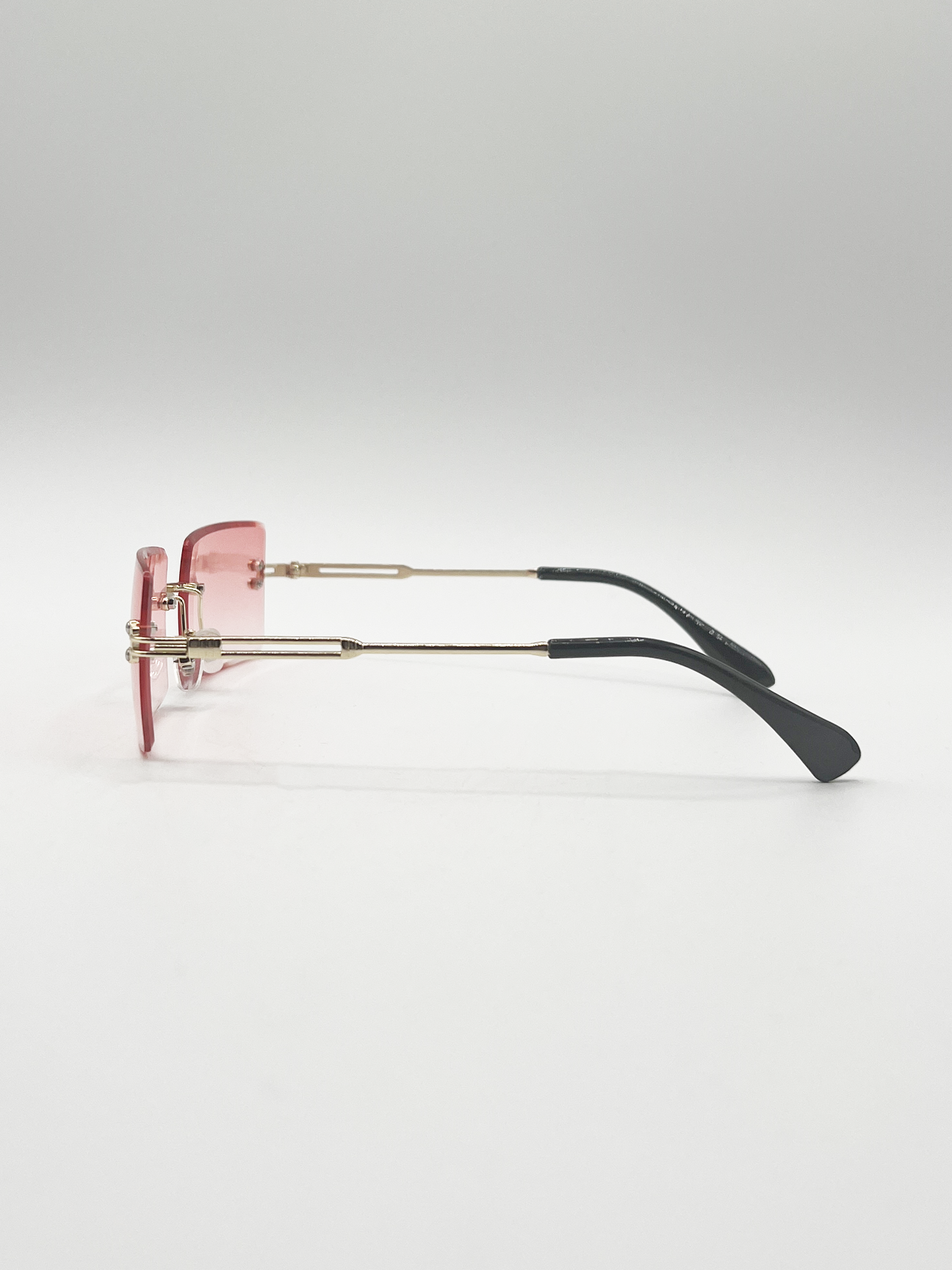 Frameless Square Sunglasses in Pink