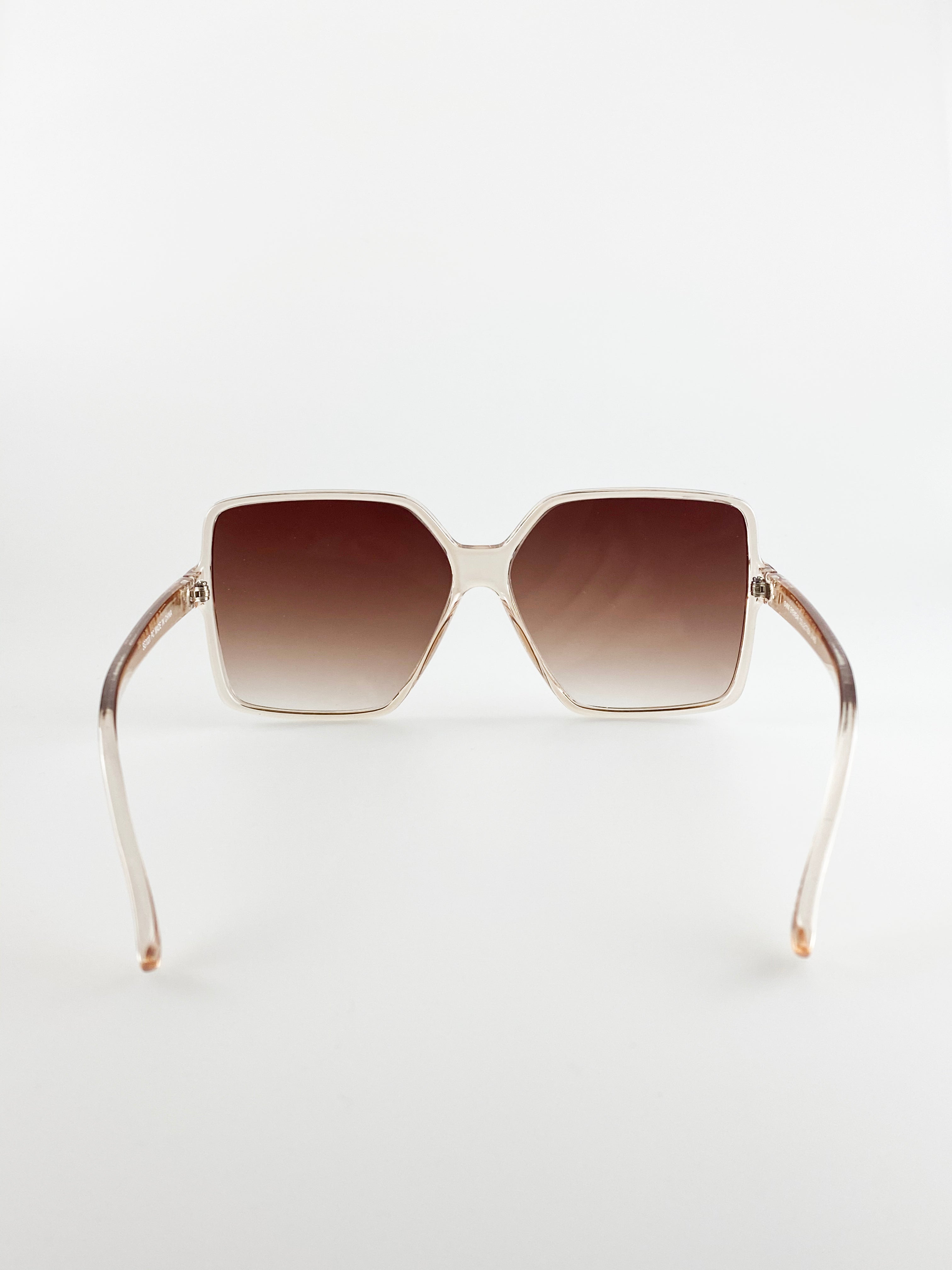 Oversized Square Sunglasses In Crystal Sand