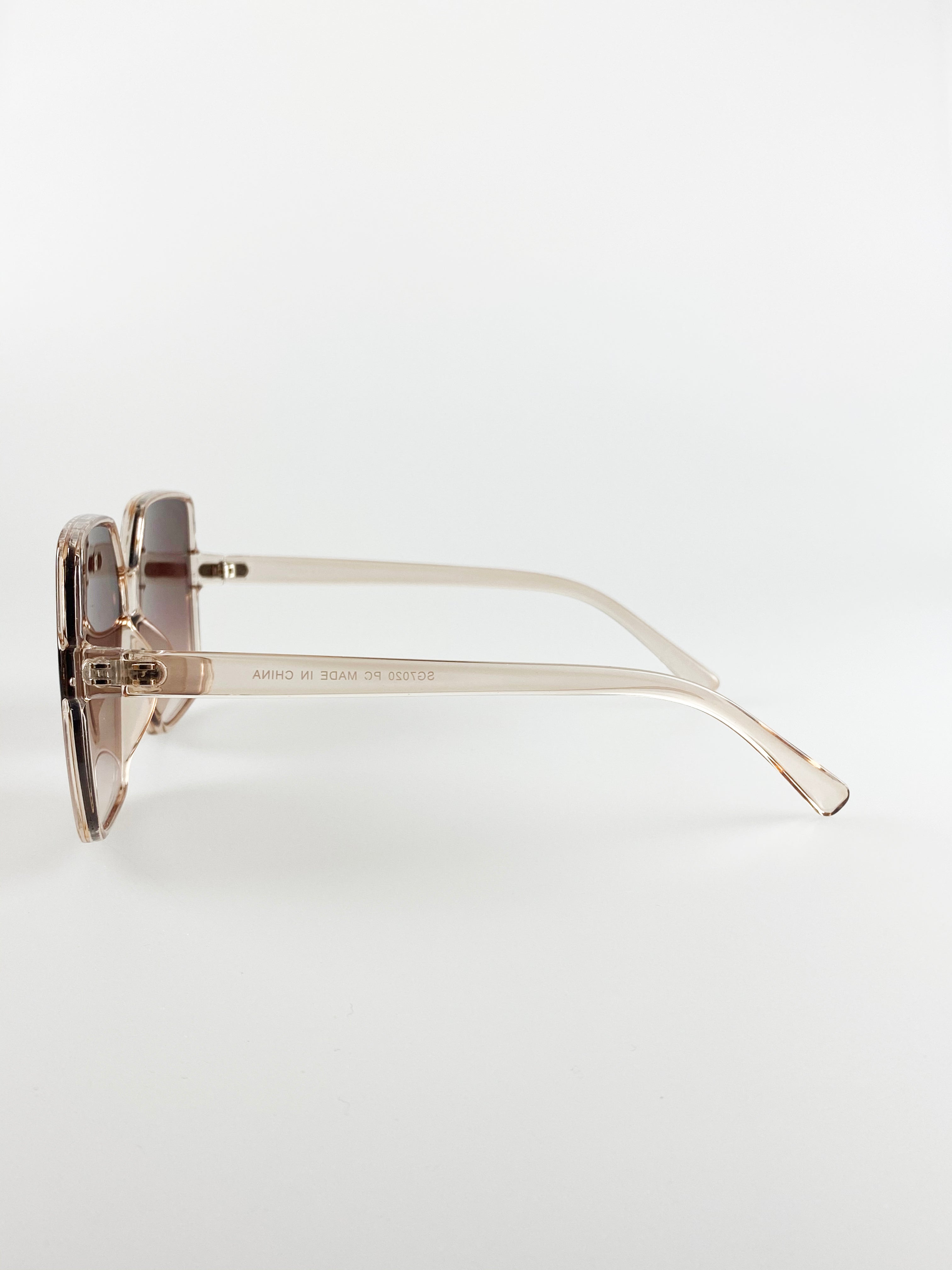 Oversized Square Sunglasses In Crystal Sand