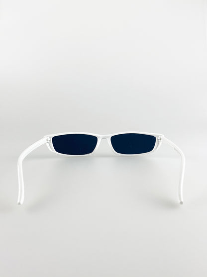Retro Slim Cateye Sunglasses In White
