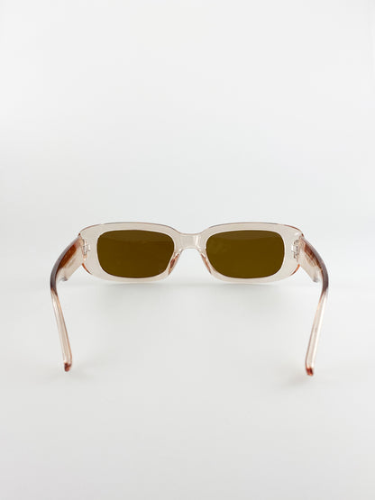 Retro Rectangle Sunglasses In Light Brown