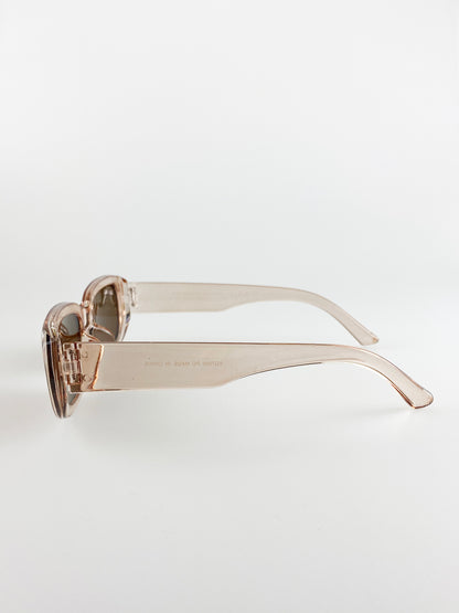 Retro Rectangle Sunglasses In Light Brown