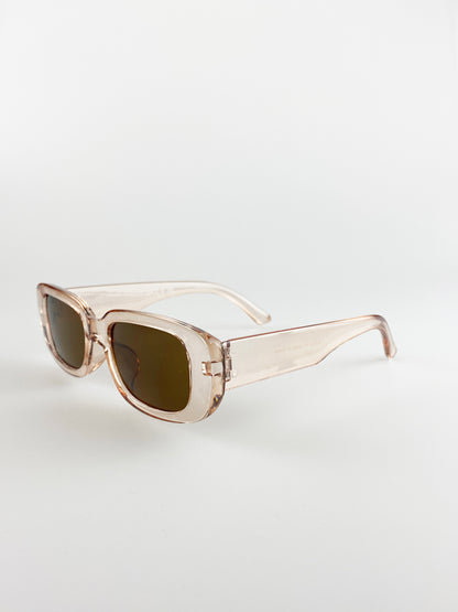 Retro Rectangle Sunglasses In Light Brown