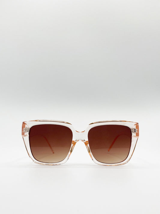 Cateye Sunglasses In Transparent Pink