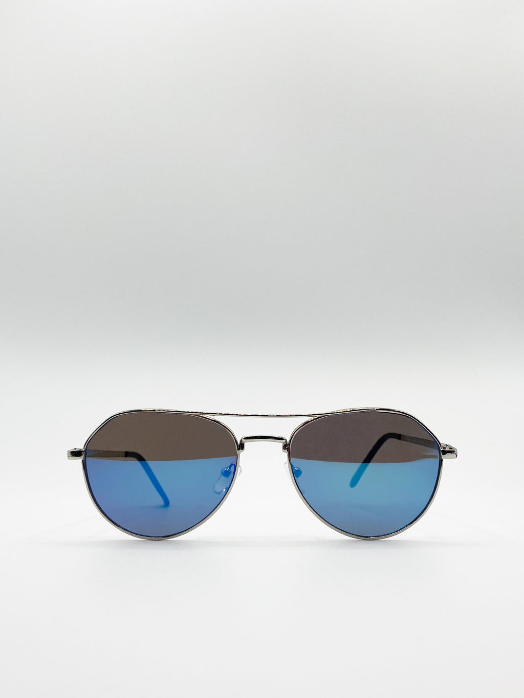 Aviator Sunglasses In Gold Blue Mirror