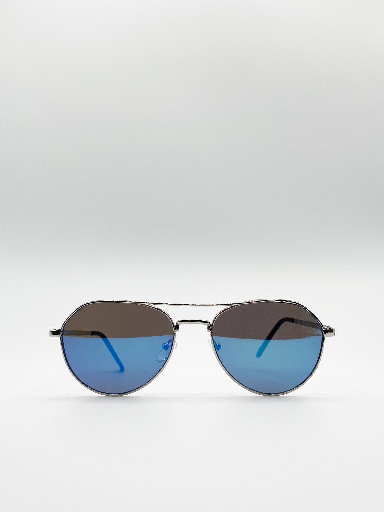 Aviator Sunglasses In Gold Blue Mirror