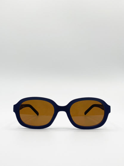 Oval Sunglasses In Matte Navy
