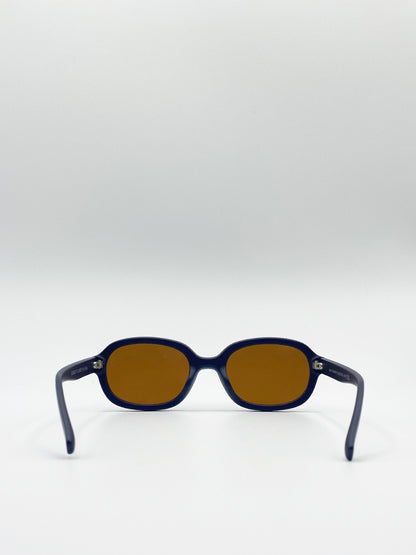 Oval Sunglasses In Matte Navy
