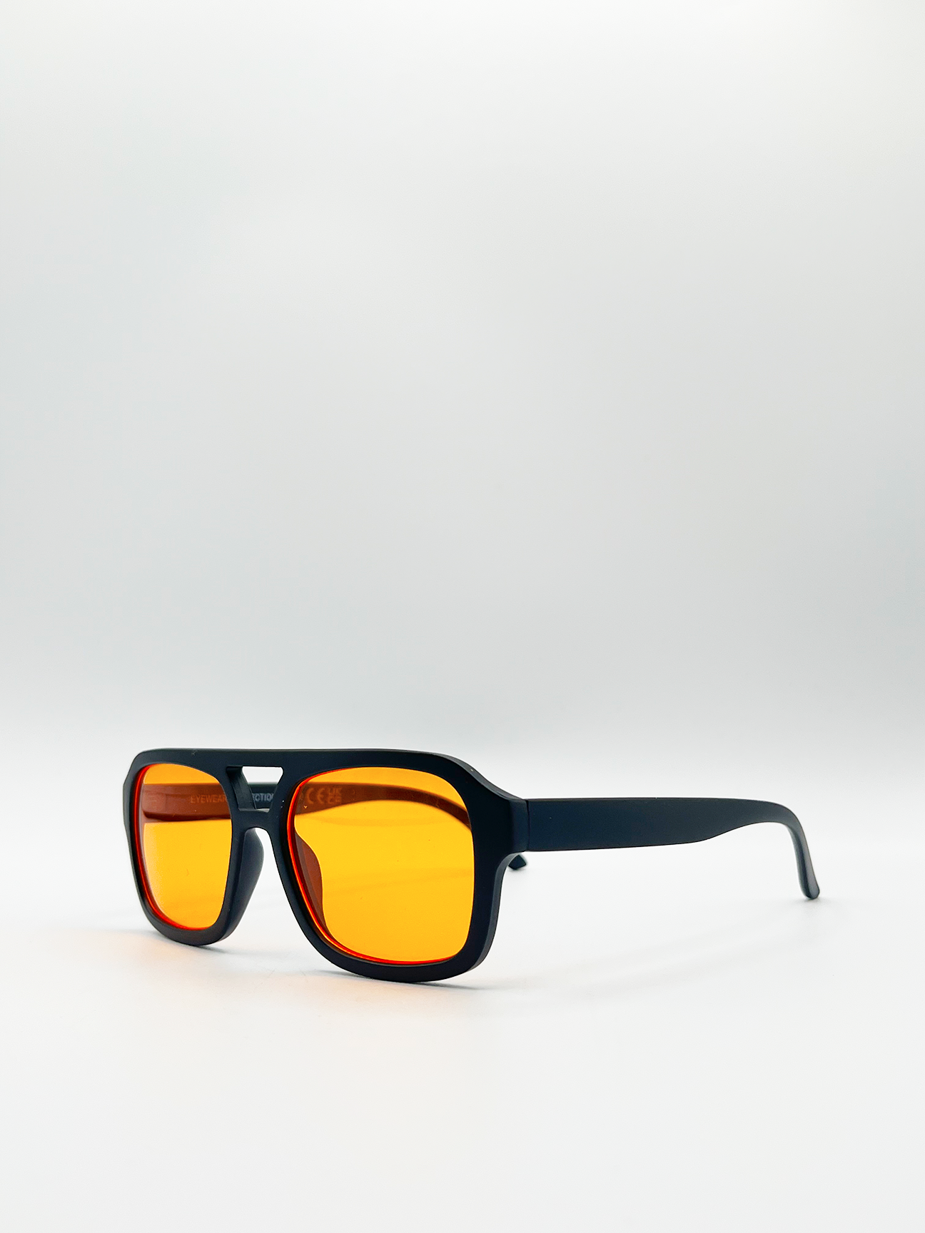 70'S Navigator Sunglasses In Black Orange