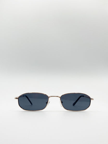 Oval Sunglasses In Black Smoke