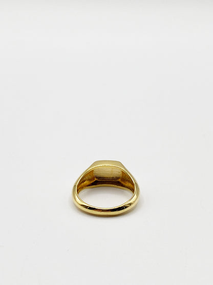 Gold Plated Engraved Signet Ring