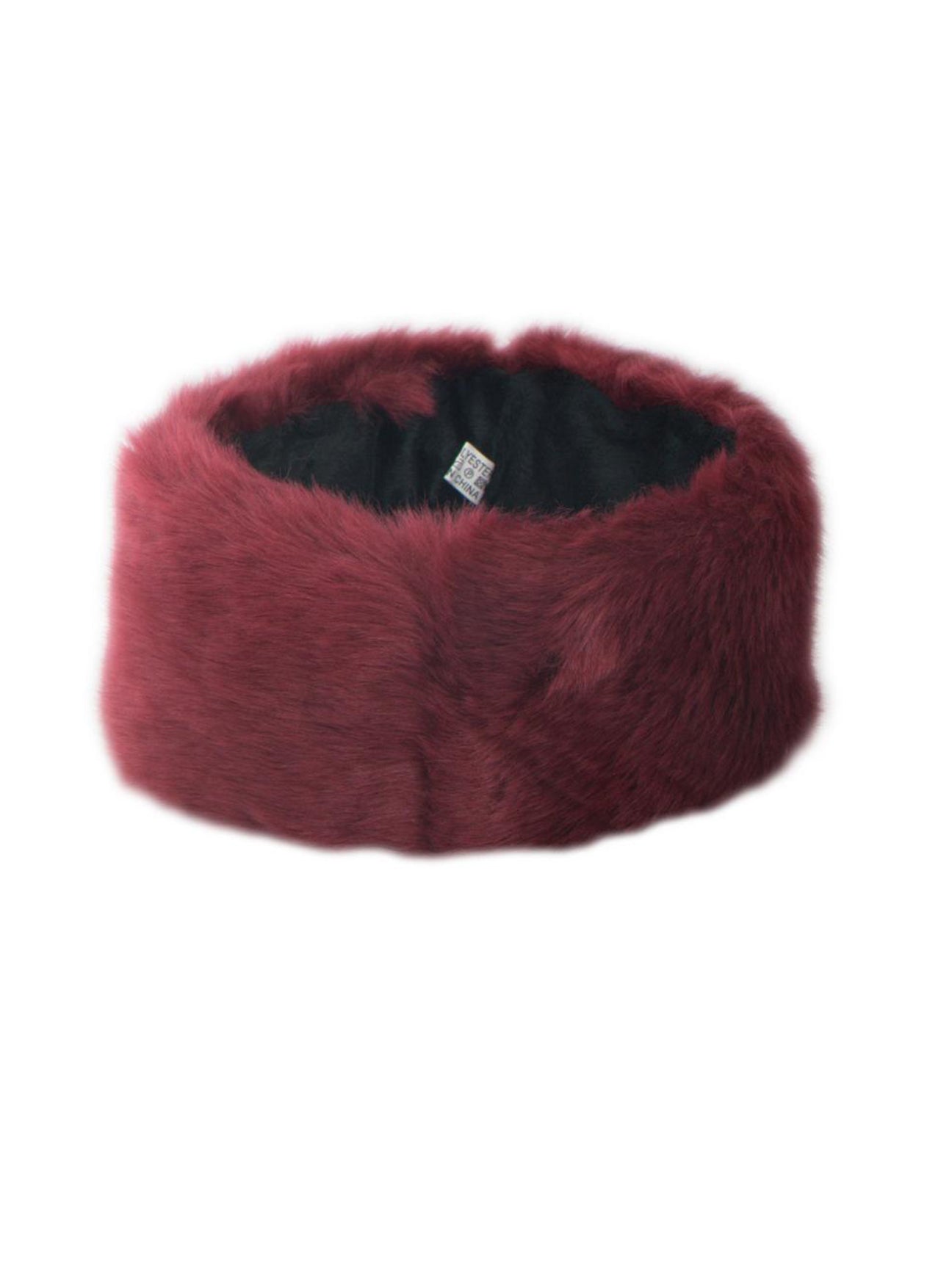 Soft Faux Fur Headband In Burgundy