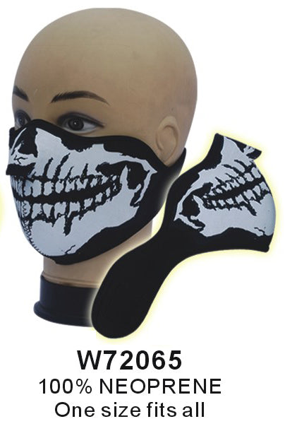 Black and White Skull Print Face Mask