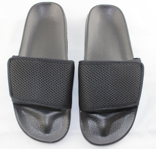 Mens Sporty Black Mesh Slides (SIZE 12 ONLY AVAILABLE)