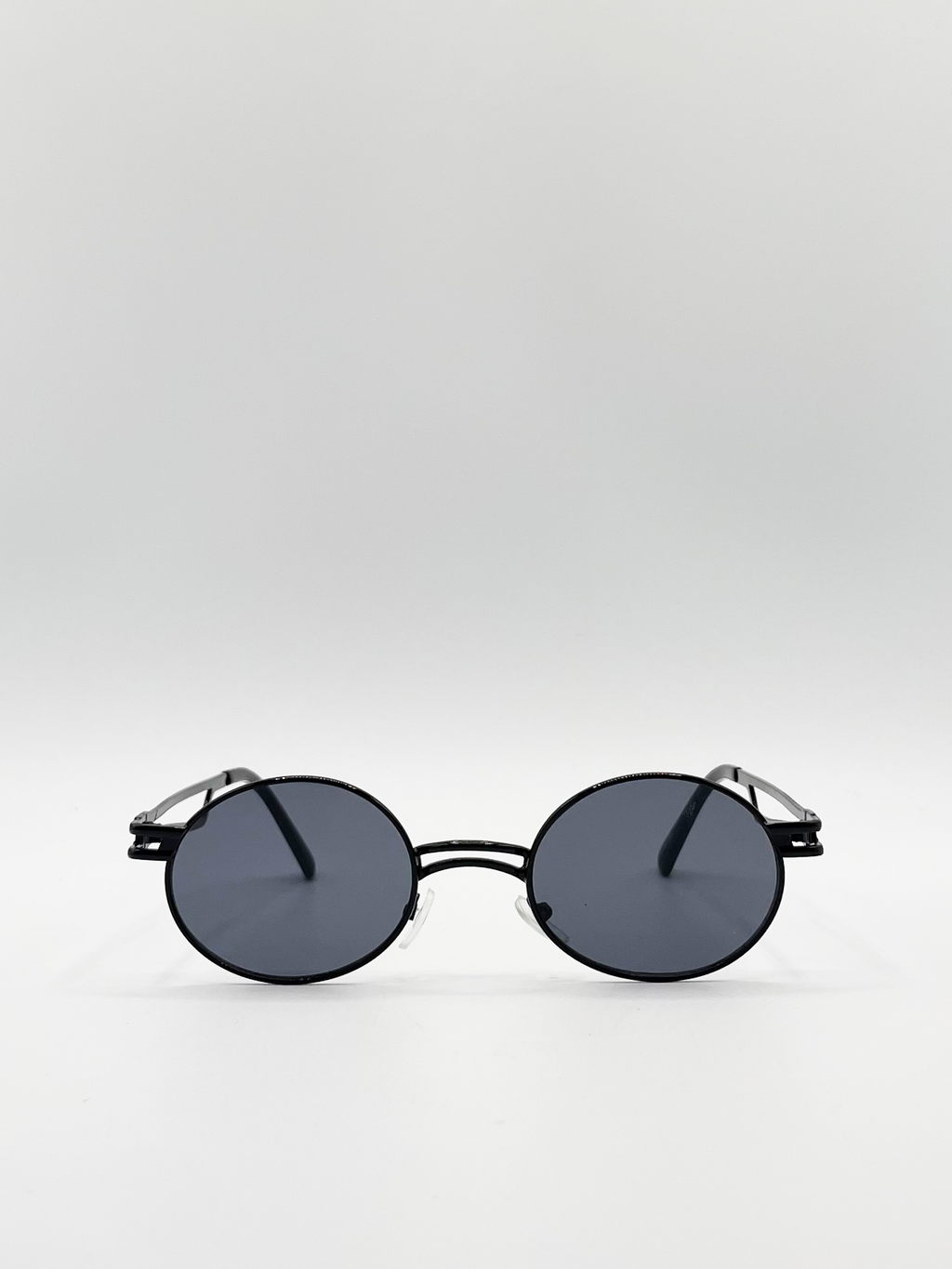 Retro Oval ,Shape Sunglasses in Black